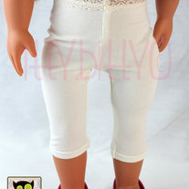 Ivory Knit Cropped Leggings for 18" Dolls - itty.bitty