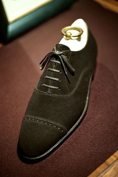 Men Black Suede Decent Dress Up Captoe Lace Up Handmade Shoes