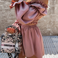 Fashion Temperament Backless One-Shoulder Two-Piece Suit - Thumbnail 3