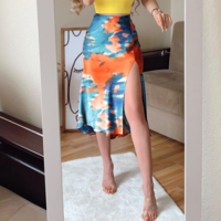 Design Printed Chiffon Two-Piece Set - Thumbnail 2