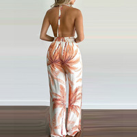 Sleeveless Women'S Sling Printed Jumpsuit - Thumbnail 1