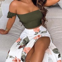 Slim Sexy Printed Two-Piece Suit - Thumbnail 1