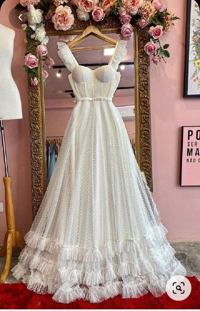 SP1513,Princess Ivory Lace Sweetheart A-Line Long Prom Dresses