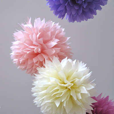 5 tissue paper poms | rustic wedding | bridal shower | nursery decor | custom colors