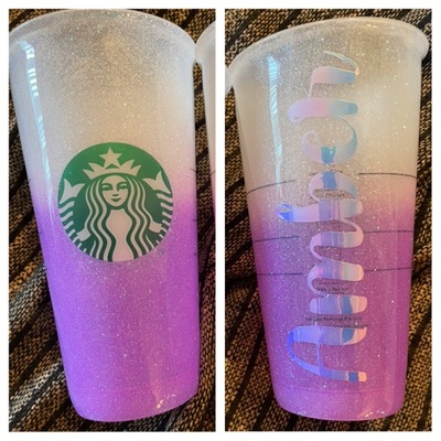 Personalized glitter cups