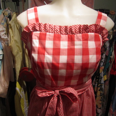 Vintage red gingham dress - Thumbnail 3