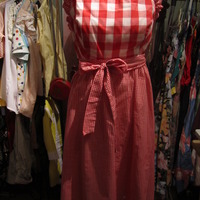 Vintage Red Gingham Dress - Thumbnail 1