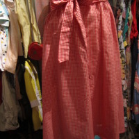 Vintage Red Gingham Dress - Thumbnail 2