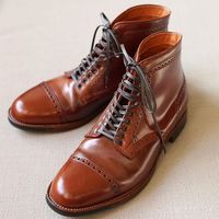 Handmade Classic Brown Leather Cap Toe Dress lace Up Boot - Thumbnail 1