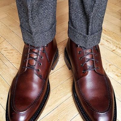 Men handmade classic dark brown office wear work shoes handmade - Thumbnail 4