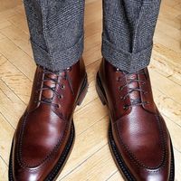 Men Handmade Classic Dark Brown Office Wear Work Shoes Handmade - Thumbnail 1