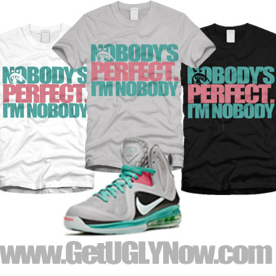 "nobody's perfect" lebron 9 south beach colorway