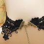 ROMANTIC GOTHIC LACE BLACK CHOKER TASSEL NECK COLLAR HANDMADE NECKLACE-1