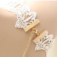 White Lace Ribbon Gothic Necklace Goth Victorian Faux Pearls Rococo Choker - Thumbnail 1