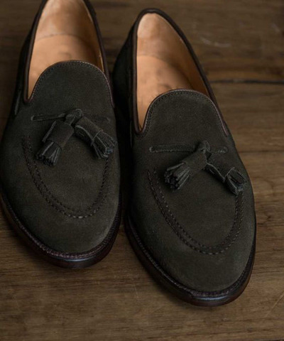 Black Suede Dress Handmade Loafers Slips ON Tassels Formal Shoes