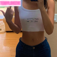 Cute Knit Indie Letter Embroidery Black White Tank Top Crop Top Sleeveless Shirt Goth Punk Casual E-Girl Kawaii Korean Japanese Harajuku Streetwear - Thumbnail 3