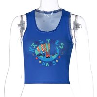 Cute Graphic Cartoon Print Retro Aesthetic Sleeveless Shirt Crop Top Tank Rib Knit Goth Punk Casual E-Girl Kawaii Korean Japanese Harajuku Streetwear - Thumbnail 5