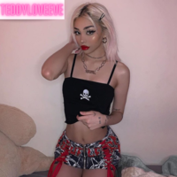 Cute Sexy Black Skull Embroidery Sleeveless Shirt Crop Top Tank Camisole Spaghetti Goth Punk Casual E-Girl Kawaii Korean Japanese Harajuku Streetwear - Thumbnail 5