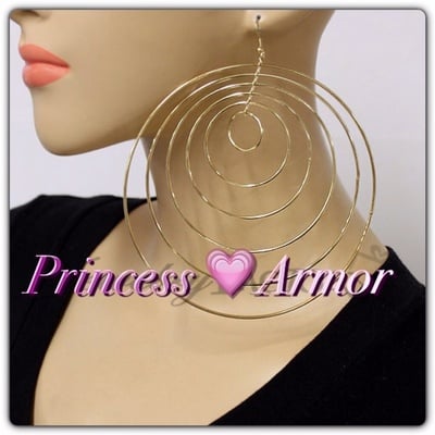 Circle swirl hoop earrings gold tone tde