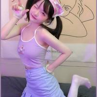 Cute Vintage Cat Kitten Cartoon Print Aesthetic Sleeveless Shirt Crop Top Tank Camisole Casual E-Girl Kawaii Korean Japanese Harajuku Streetwear - Thumbnail 3