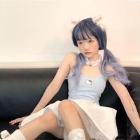 Cute Vintage Cat Kitten Cartoon Print Aesthetic Sleeveless Shirt Crop Top Tank Camisole Casual E-Girl Kawaii Korean Japanese Harajuku Streetwear - Thumbnail 4