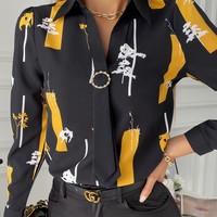 Sexy Fashion Long-Sleeved Striped Shirt - Thumbnail 1