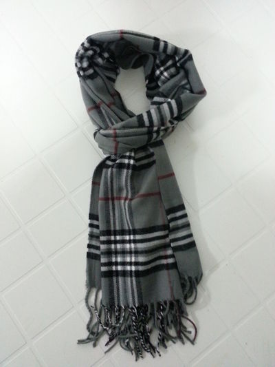 Gray Print Cashmere Scarf - TD