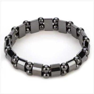 Men's hematite stretch bracelet td