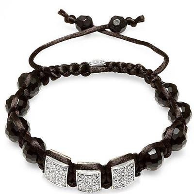 Men's Three Square Faceted Shamballa TD
