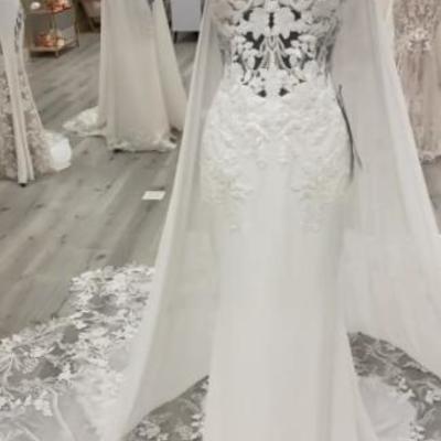 Spaghetti straps wedding dresses bridal gown with lace - Thumbnail 3