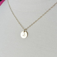 Personalized initial necklace in brass and gold fill  - Thumbnail 1