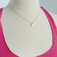 Personalized initial necklace in brass and gold fill  - Thumbnail 2