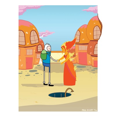8.5" x 11" print finn + flame princess x wish you were here