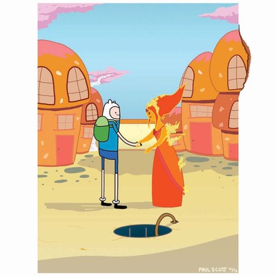 6" x 4" print finn + flame princess x wish you were here