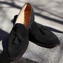 Men Blackish Suede Fashion Driving Loafer Formal Moccasin Shoes-1