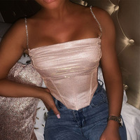 Women'S Sexy Sling Shiny Backless Vest Top - Thumbnail 2