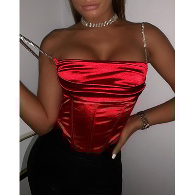 Women's sexy sling shiny backless vest top
