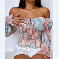 Long-Sleeved Floral Print Shirt - Thumbnail 1