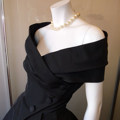 Black prom dress,off the shoulder prom dress,bodice prom dress,fashion prom dress,sexy party dress, new style evening dress，522 - Thumbnail 2