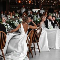 Vintage A-Line V Neck Satin Wedding Dresses with Slit - Thumbnail 1