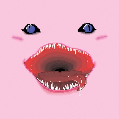 6" x 4" print-pixel kirby face