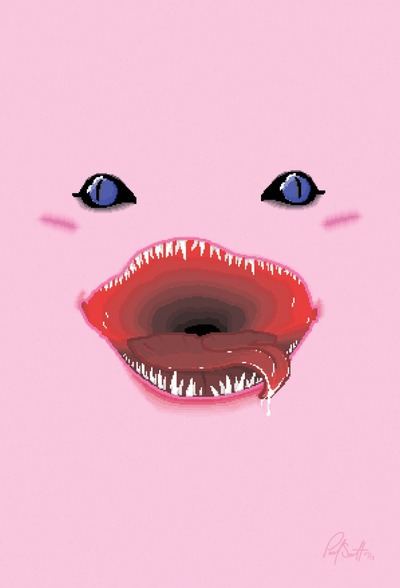 6" x 4" Print-Pixel Kirby Face