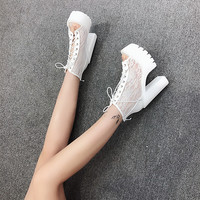 New style sandals 13cm high-heeled thick heel spring and summer S-473 - Thumbnail 1