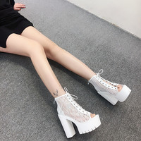 New style sandals 13cm high-heeled thick heel spring and summer S-473 - Thumbnail 3