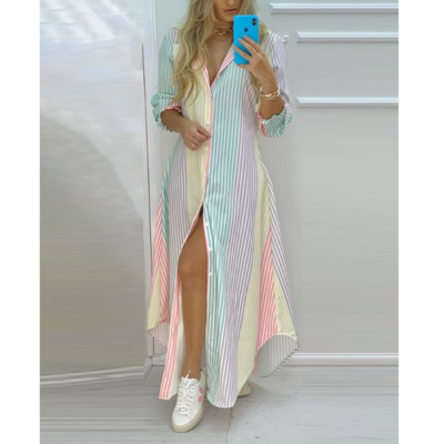 Women's loose casual printed long-sleeved dress - Thumbnail 3