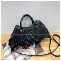 Gothic Punk Halloween Black Bat Bag - Thumbnail 5