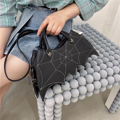 Gothic punk halloween black bat bag - Thumbnail 4