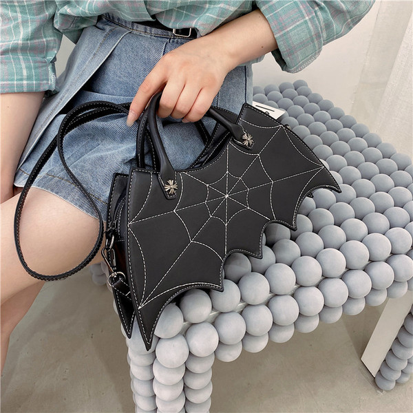 Gothic Punk Halloween Black Bat Bag