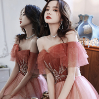 Stylish tulle long A line prom dress evening dress - Thumbnail 3