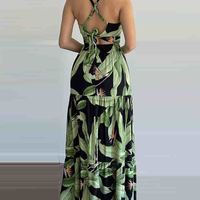 Casual Sling Printed Two-Piece Dress - Thumbnail 2
